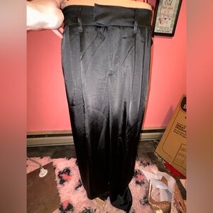 Elegant Black Women's Silk Dress Pants